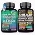 2 PACK Sea Moss & Shilajit: Sea Moss 7000 mg, Shilajit 9000 mg, Ashwagandha 2000 mg, jengibre y Rhodiola Rosea 1000 mg