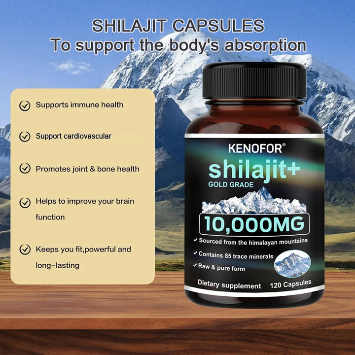 Shilajit orgánico puro - Ácido fúlvico y oligoelementos para hombres y mujeres, energía y salud