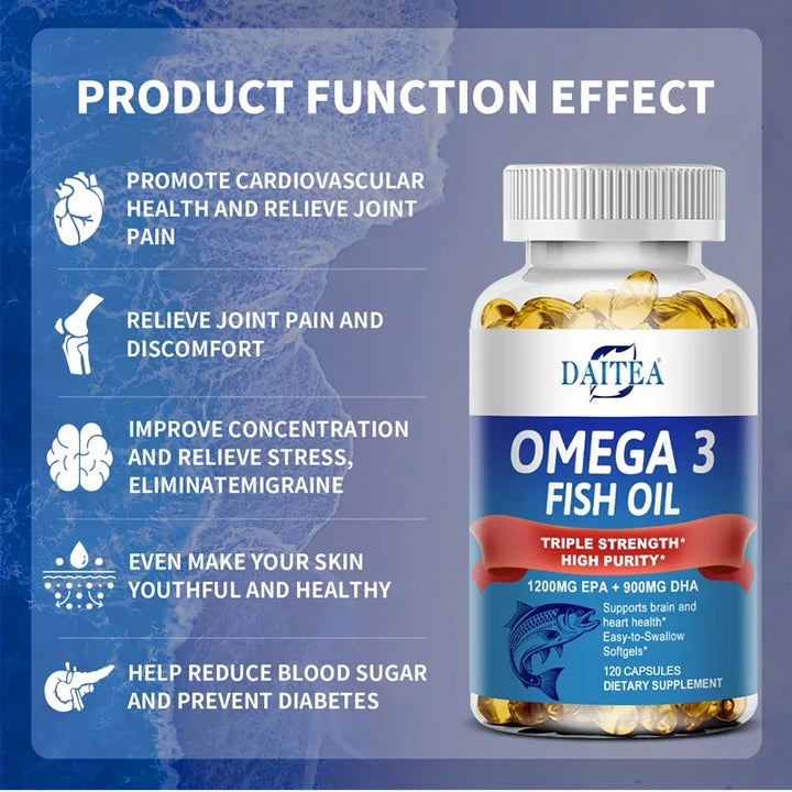 Aceite de pescado  Omega 3 - para la salud del sistema nervioso, la piel y el cabello, antioxidantes