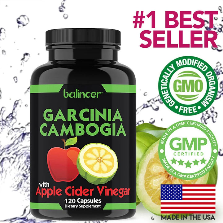 Garcinia Cambogia + Vinagre de sidra de manzana Suplemento para bajar de peso - Bloqueador de carbohidratos