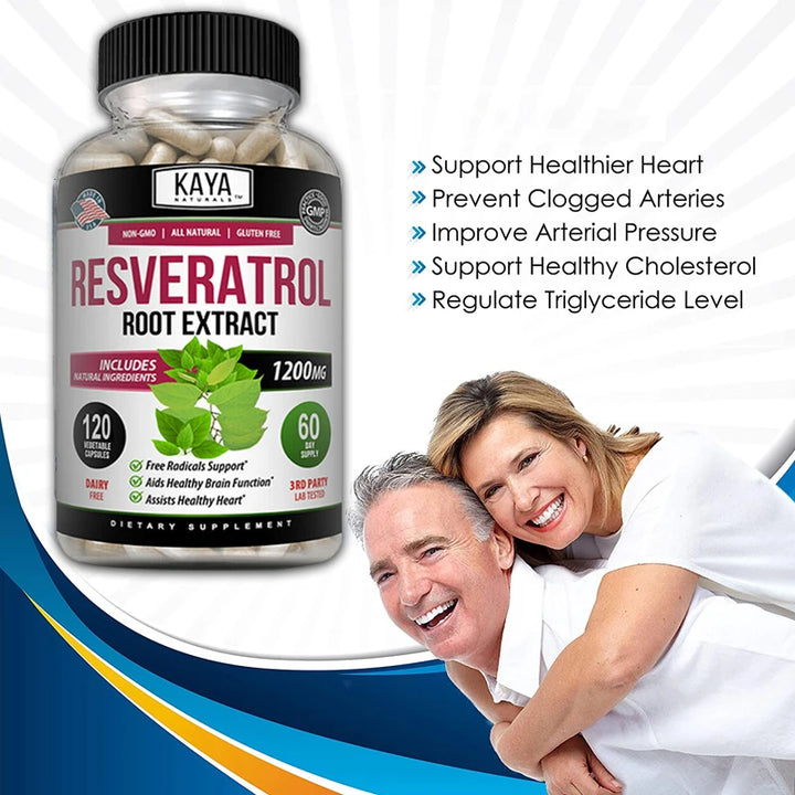 Resveratrol Kaya - Suplemento antioxidante para apoyar la salud circulatoria y el bienestar general - Sin OGM