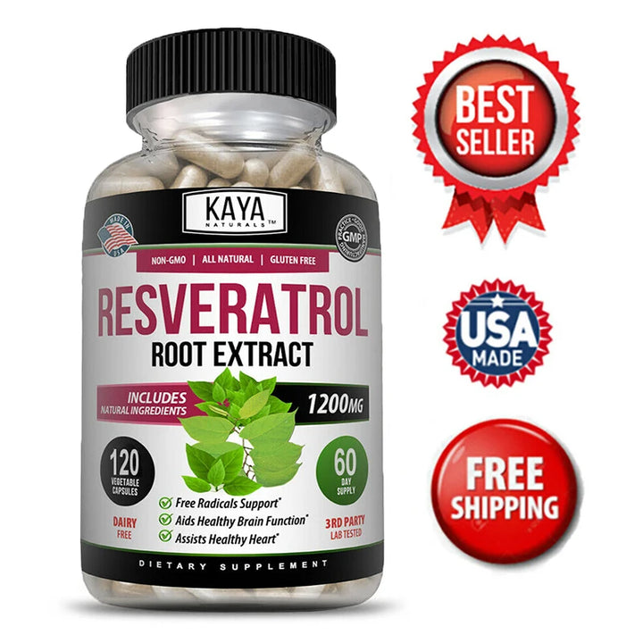 Resveratrol Kaya - Suplemento antioxidante para apoyar la salud circulatoria y el bienestar general - Sin OGM