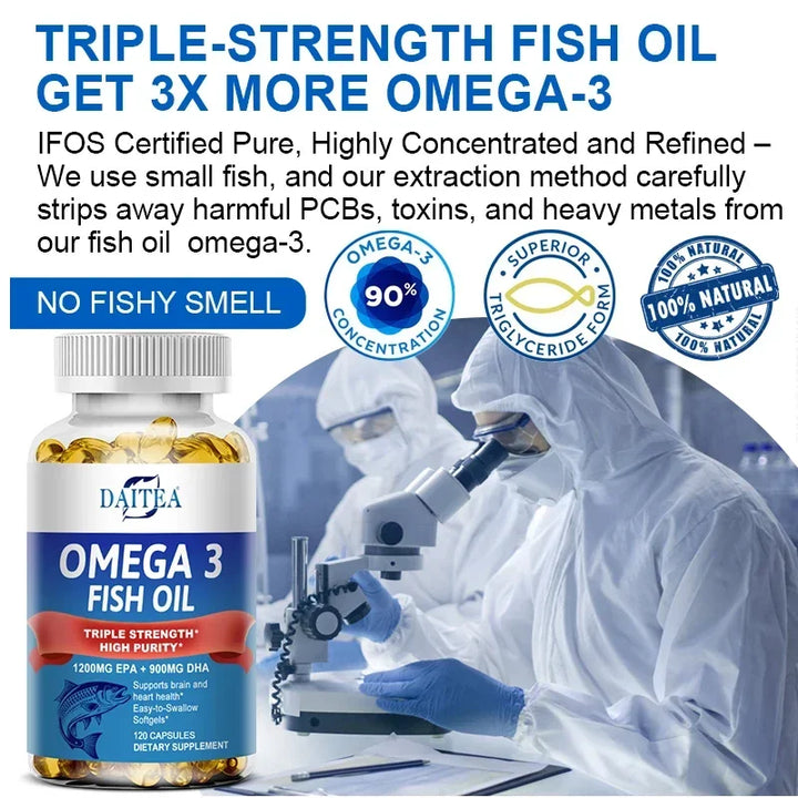 Aceite de pescado  Omega 3 - para la salud del sistema nervioso, la piel y el cabello, antioxidantes