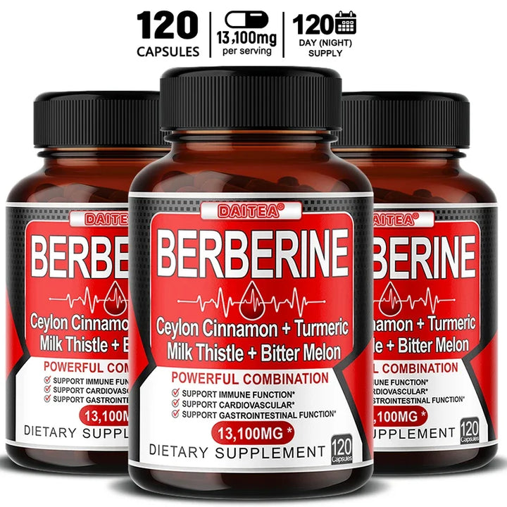 Berberine - Canela de Ceilán + Cúrcuma + Extracto de melón amargo - Salud cardiovascular y digestiva