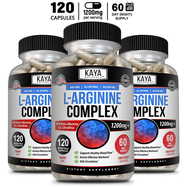 L-ARGININE COMPLEX- Refuerzo de testosterona: favorece la resistencia, los niveles de energía, la masa muscular