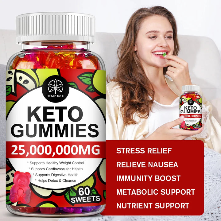 Gomitas de Keto + sidra de manzana Dieta cetogénica para mujeres y hombres Desintoxicación Quema de grasa