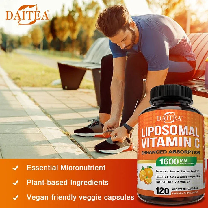 Vitamina C Liposomal (ácido ascórbico)- 1600 mg Lecitina Formación de colágeno - Antioxidante, energético