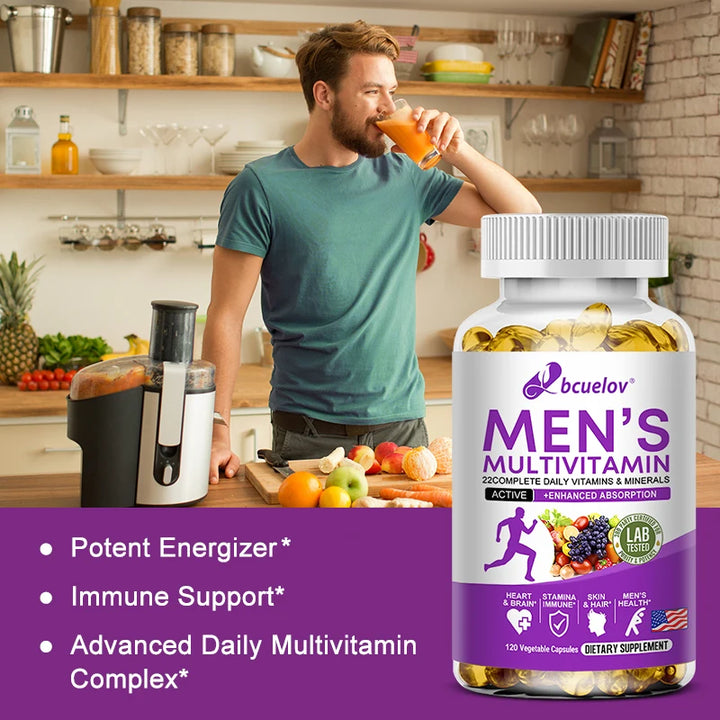 Multivitamina diaria para hombres: para inmunidad, energía, apoyo al control de peso y salud en general