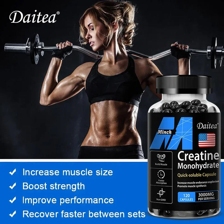 Creatina Monohidratada  3000 mg fuerza, músculo y rendimiento Suplemento nutricional para adultos apto para dieta cetogénica