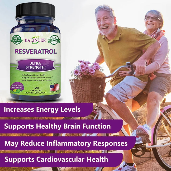 Resveratrol Complex apoya la salud cardiovascular, protege las arterias, estimula el sistema inmunológico y promueve una piel suave