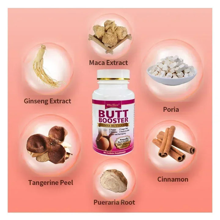 Butt Booster- Capsulas Agrandadoras de Pompis, Trasero- Efecto RAPIDO!