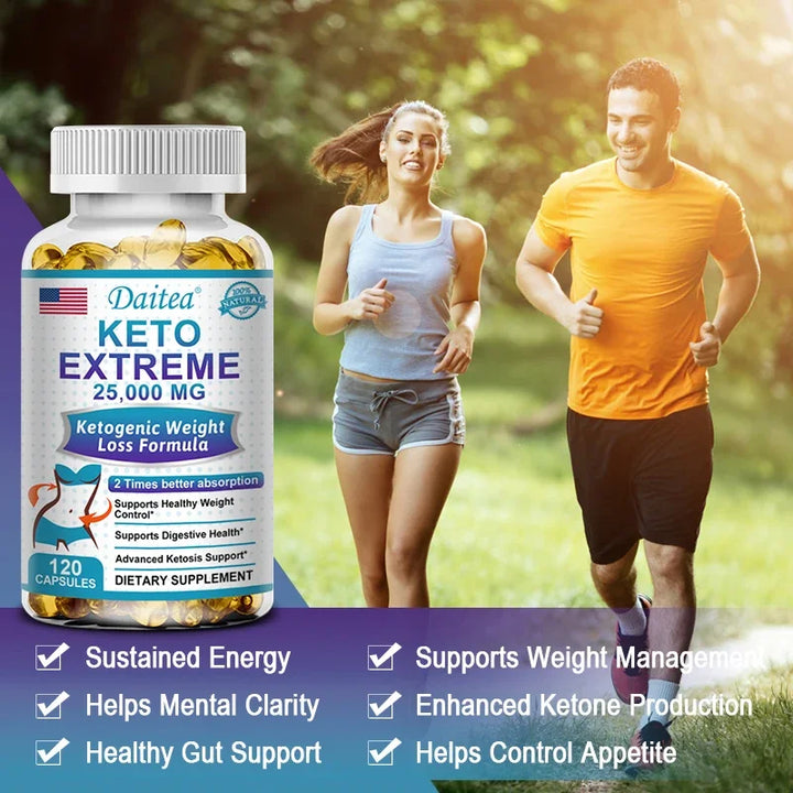 KETO EXTREME! Suplemento de cetona  25,000 mg: control de peso, quema de grasa, sin OGM, sin rebote