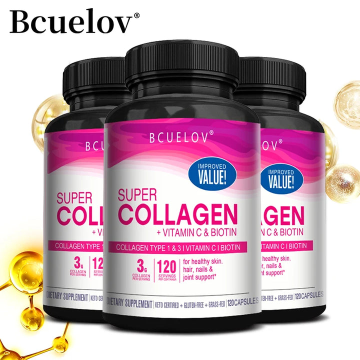 Super Colageno+ Biotin , sin gluten, salud del cabello, la piel y las uñas